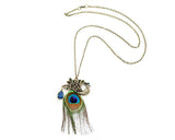 Bohemian Peacock Feather Necklace