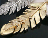 Charming Feather Crystal Necklace - Gold