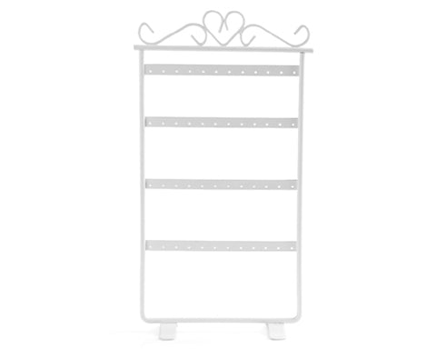 Elegant Metal Jewelry Earring Organizer - White