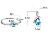 Teardrop Series Blue Crystal Jewelry Set