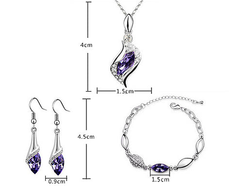 Classic Series Crystal Jewelry Set - Purple