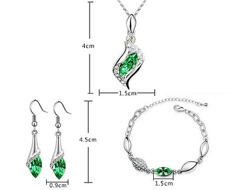 Classic Series Crystal Jewelry Set - Green