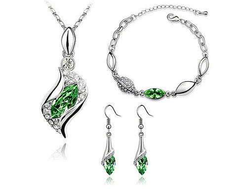 Classic Series Crystal Jewelry Set - Green