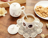 2 Pcs Facial Expression Series Ceramic Coffee Cup