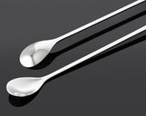 2 Pcs Stainless Steel Long Handle Drink Spoon with Crystal