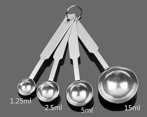 Set of 4 Stainless Steel Measuring Spoons