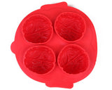 Silicone Frozen Brain Shaped Ice Cube Tray for Halloween - Red