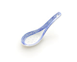 4 Pcs Chinese Style White Porcelain Blue Patterned Spoons