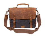 Vintage Canvas Satchel Messenger Bag for Men - Dark Gray