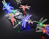 Dragonfly Solar Power String Lights Outdoor Decor 16 Feet 20 LED