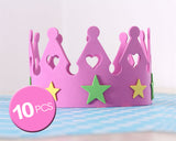 10 Pcs Birthday Party Sponge Crowns Set