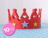 10 Pcs Birthday Party Sponge Crowns Set