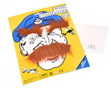 Self Adhesive Fake Mustaches and Eyebrow Set for Costume Party - Brown