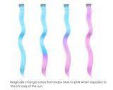 UV Color Changing Clip In Hair Extensions for Clubbing 4 Pieces