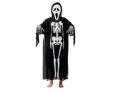 Halloween Party Costume Adult Fancy Dress Skeleton Full Length Robe