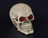 Halloween Decoration Terror Resin Skull Ornament w/ LED Light - Tattoo