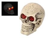 Halloween Decoration Terror Resin Skull Ornament w/ LED Light - Tattoo