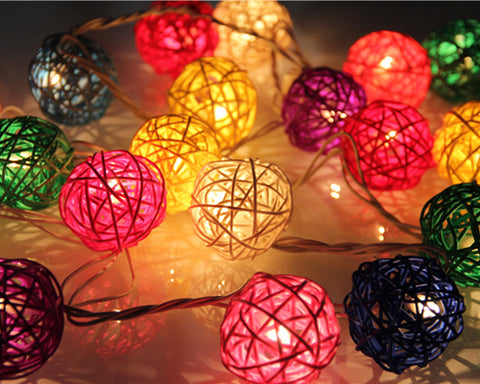 20 Rattan Balls String Light for Home Decoration