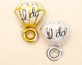 2 Pcs 18'' I Do Diamond Ring Mylar Balloon - Gold Silver