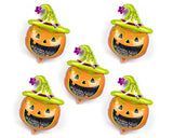 5 Pcs Halloween Party Decoration Pumpkin Helium Foil Balloon Set