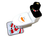 Toilet Seat Cover and Rug Set for Christmas Decoration