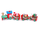 4 Pcs Wooden Christmas Train Decoration Figurine Set