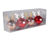 4 Pieces Reindeer Christmas Ball Ornaments