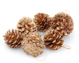 6 Pcs Pinecone Ornament for Christmas Tree - Brown