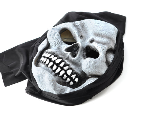 Halloween Party Masquerade Horror Grim Reaper Hooded Mask - Skull