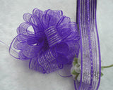 25 Yards Wired Sheer Glitter Ribbon for Christmas Gift Decoration