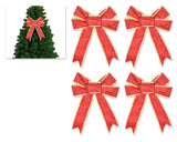 Christmas Party Decoration Ornaments 4 Pcs 10'' Glitter Bows