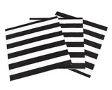 12 Sets Disposable Party Pack with Stripe Pattern - Black