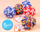 5 Pcs Woven Cotton Rope Knots Pet Chew Toy