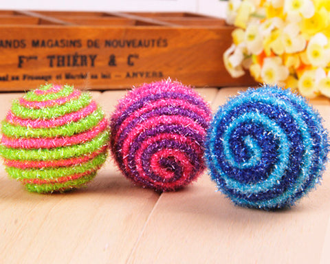 5 Pcs Stripe Pattern Pet Toy Ball