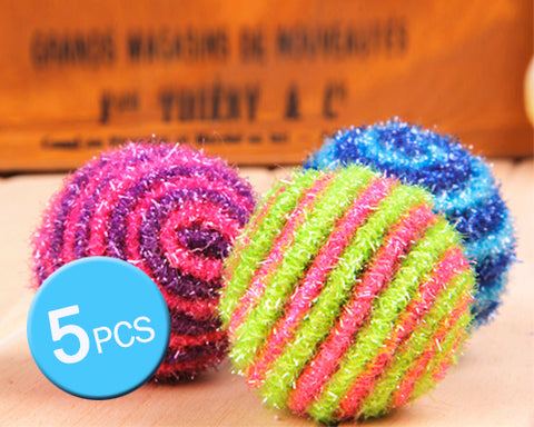 5 Pcs Stripe Pattern Pet Toy Ball