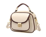 Vintage PU Leather Crossbody Satchel Bag - White