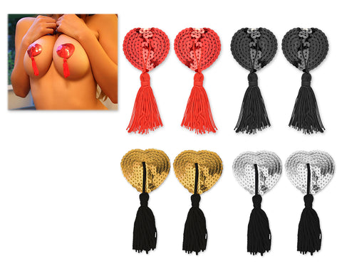 Sexy Silicone Naughty Heart Shaped Nipple Tassels