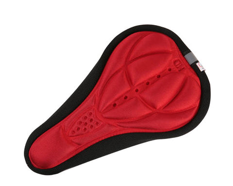 Bike Bicycle Resilience Breathable Comfort Saddle Seat Cover-Red