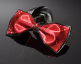 Swarovski Crystal Rhinestones Wedding Bow Tie for Men - Red and Black