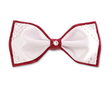 Swarovski Crystal Rhinestones Wedding Bow Tie for Men - White & Red