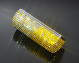 Classic Bling Swarovski Crystal Lipstick Case With Mirror - Yellow