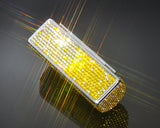 Classic Bling Swarovski Crystal Lipstick Case With Mirror - Yellow