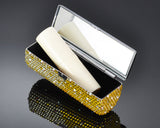 Classic Bling Swarovski Crystal Lipstick Case With Mirror - Yellow