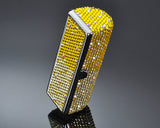 Classic Bling Swarovski Crystal Lipstick Case With Mirror - Yellow