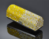 Classic Bling Swarovski Crystal Lipstick Case With Mirror - Yellow