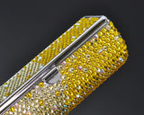 Classic Bling Swarovski Crystal Lipstick Case With Mirror - Yellow