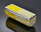 Classic Bling Swarovski Crystal Lipstick Case With Mirror - Yellow