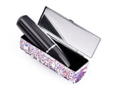 Medley Swarovski Crystal Lipstick Case With Mirror - Purple