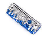 Medley Swarovski Crystal Lipstick Case With Mirror - Blue