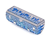 Medley Swarovski Crystal Lipstick Case With Mirror - Blue